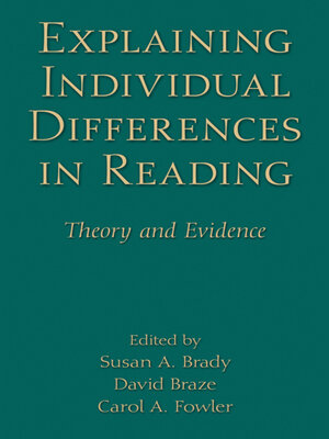 cover image of Explaining Individual Differences in Reading